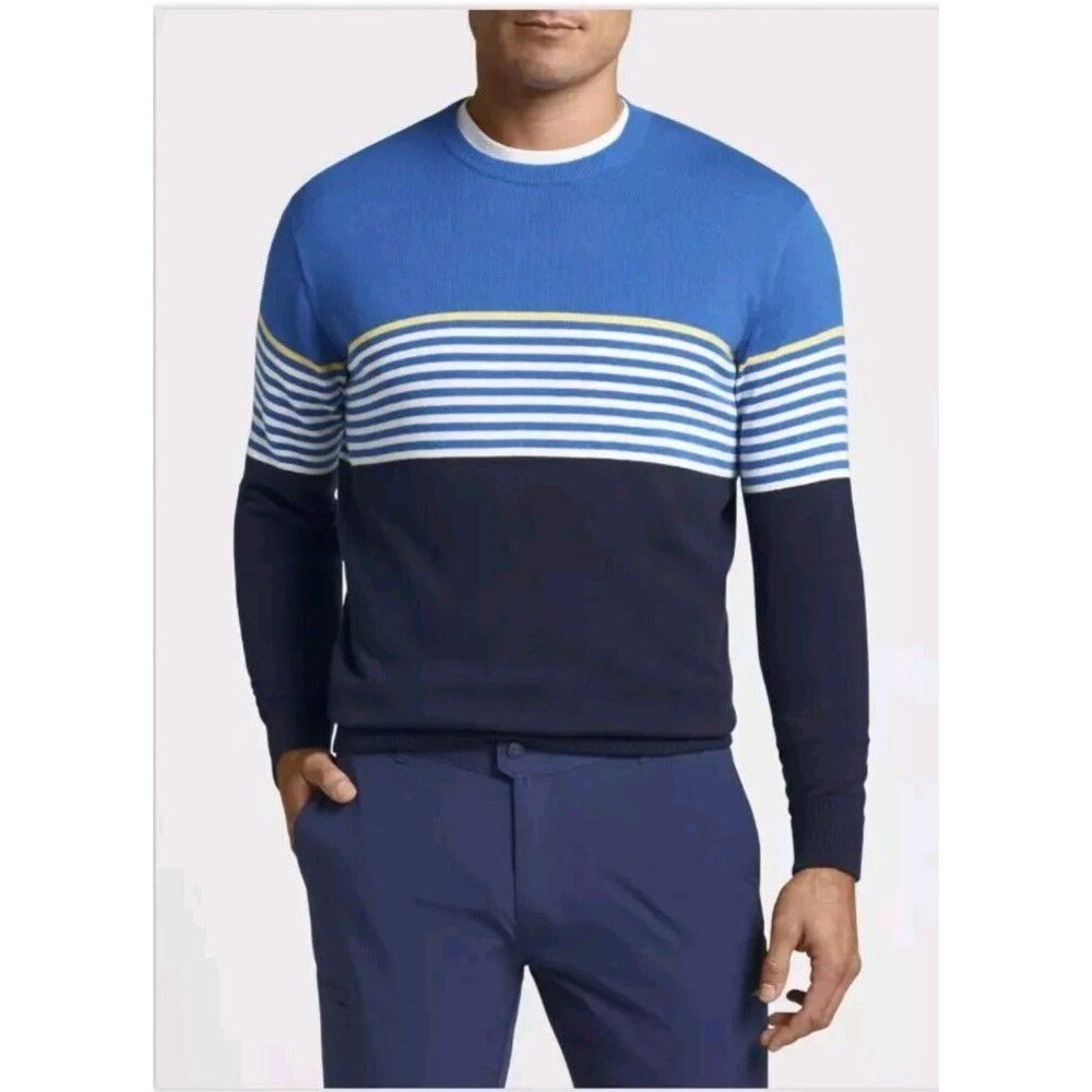 Peter Millar Vendee Nautilus Merino Wool Blend Crown Crewneck Sweater Sz XL NWOT